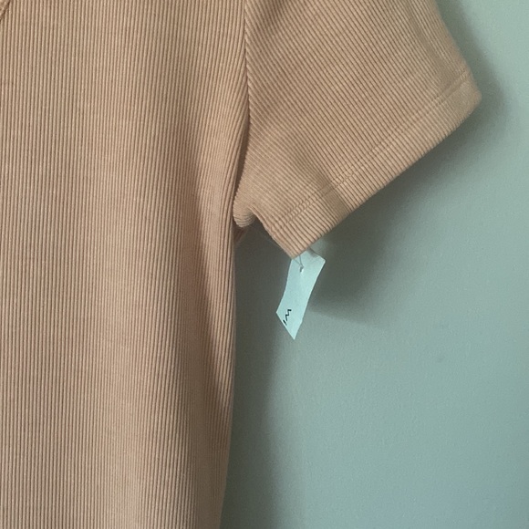 New Wilfred Free Only Tie-Front T-Shirt Cropped Short Sleeve Casual Pink Medium - Picture 5 of 9